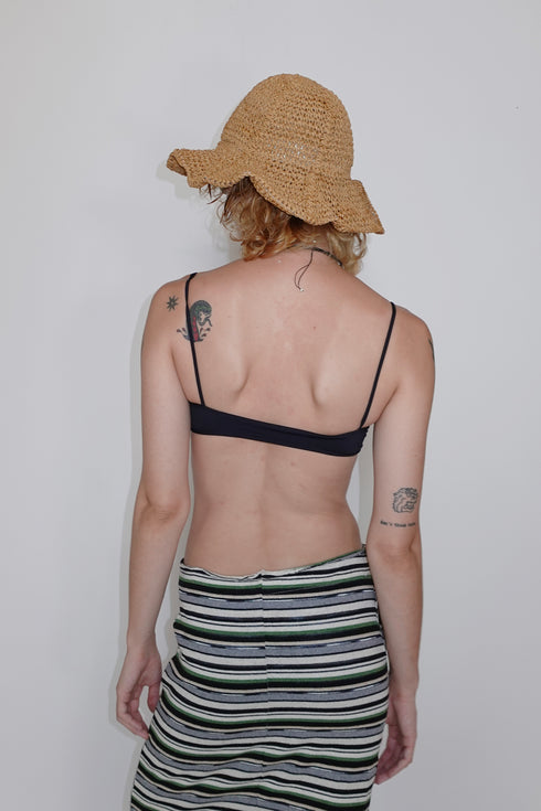 SUMMER STRAW TULIP HAT -BROWN- *Last1